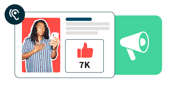 Hootsuite product shot of social media manager reading a timeline and being aware